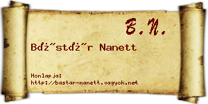 Bástár Nanett névjegykártya